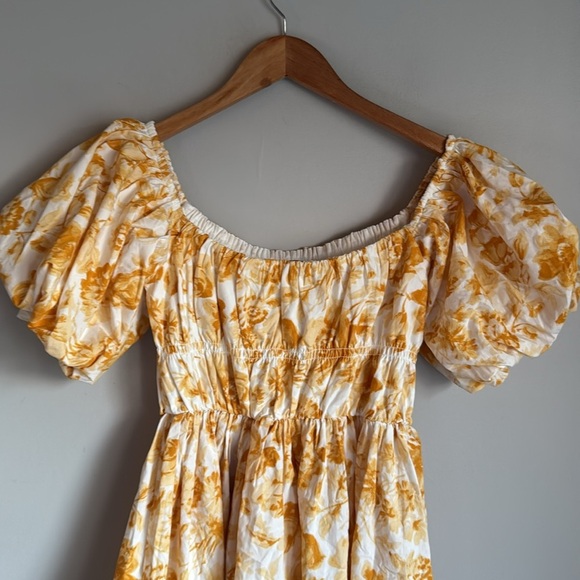 Abercrombie floral off-The-Shoulder Puff Sleeve Mini Dress medium - Picture 8 of 13